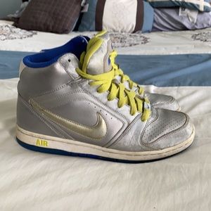 Silver High Top Nike Shoes